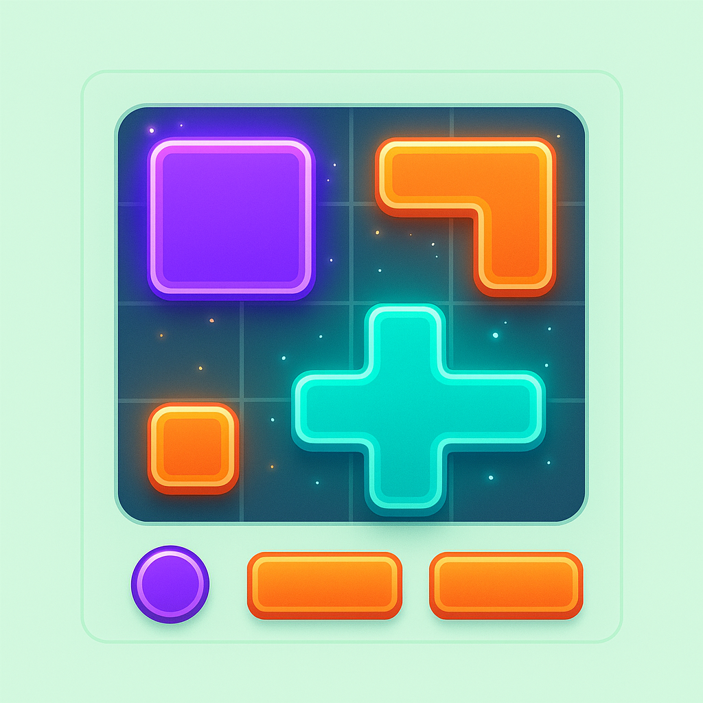 Screenshot of neon puzzle prototype